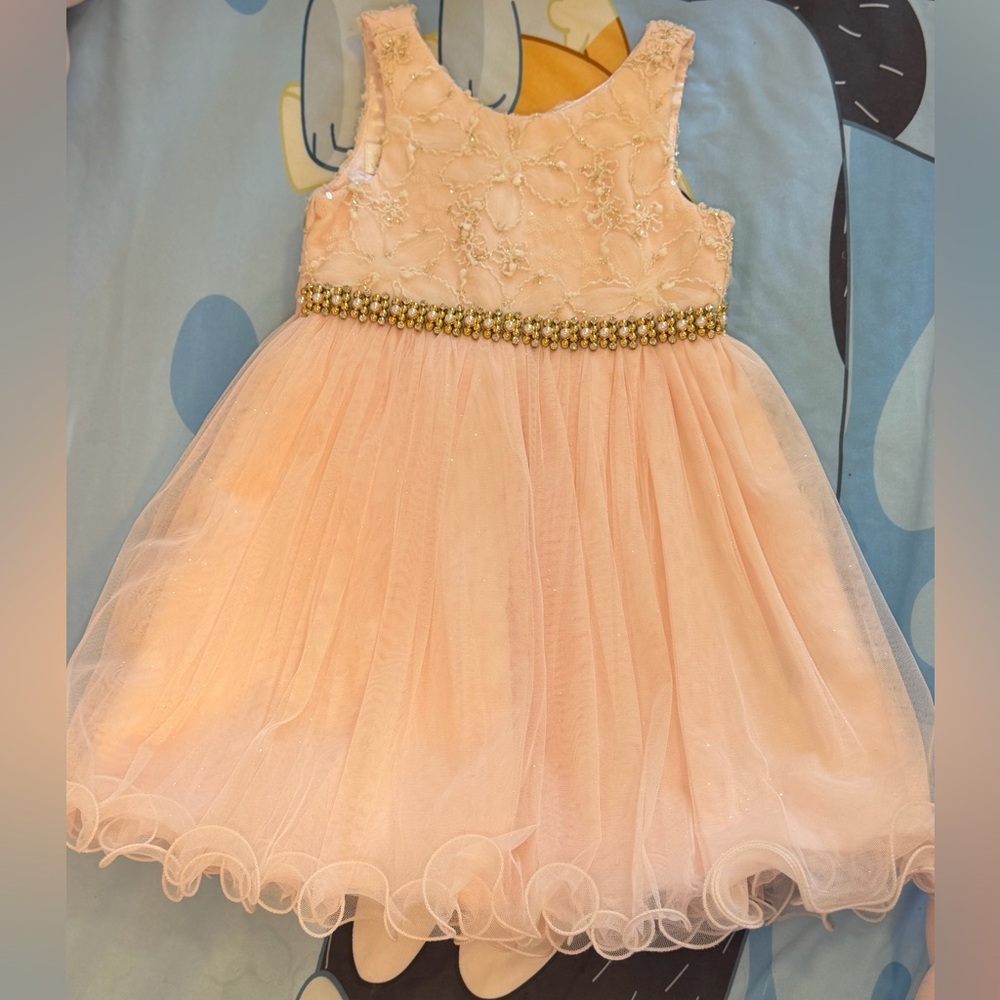American Princess Blush Dress with Gold Accents